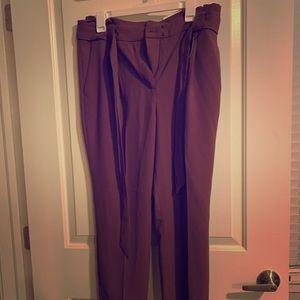 High waisted paper bag pant in dusty rose